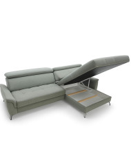 Narożnik Lago 3, funkcja spania, pojemnik, przestawne oparcia, regulowane zagłówki, MEBLAR