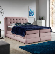 Łóżko kontynentalne Soleo 140x200, tapicerowane, materace, topper-2
