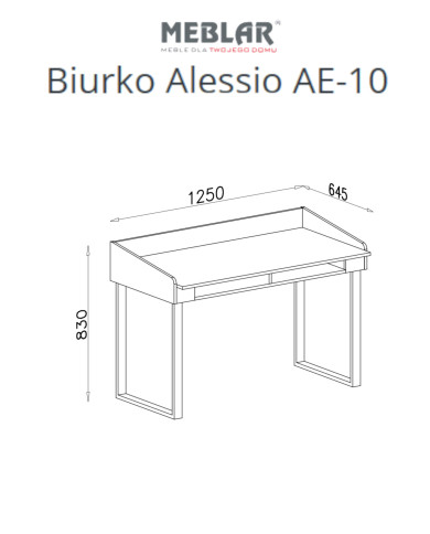 Biurko Alessio AE10, z wnękami regałowymi, Eukaliptus/ Dąb balitc dune, MEBLAR Biurko Alessio AE10, z wnękami regałowymi, Eukaliptus/ Dąb balitc dune, MEBLAR
