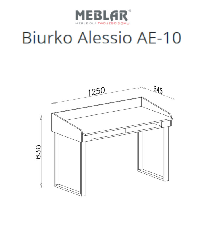 Biurko Alessio AE10, z wnękami regałowymi, Eukaliptus/ Dąb balitc dune, MEBLAR Biurko Alessio AE10, z wnękami regałowymi, Eukaliptus/ Dąb balitc dune, MEBLAR