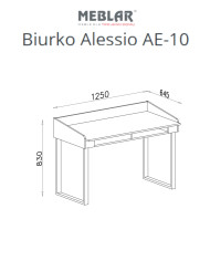 Biurko Alessio AE10, z wnękami regałowymi, Eukaliptus/ Dąb balitc dune, MEBLAR Biurko Alessio AE10, z wnękami regałowymi, Eukaliptus/ Dąb balitc dune, MEBLAR