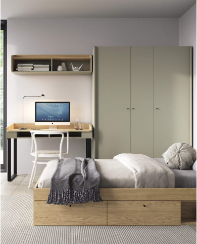 Łóżko Alessio AE13, powierzchnia spania 120x200 cm, Eukaliptus/ Dąb baltic dune, MEBLAR Łóżko Alessio AE13, powierzchnia spania 120x200 cm, Eukaliptus/ Dąb baltic dune, MEBLAR