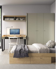 Łóżko Alessio AE13, powierzchnia spania 120x200 cm, Eukaliptus/ Dąb baltic dune, MEBLAR Łóżko Alessio AE13, powierzchnia spania 120x200 cm, Eukaliptus/ Dąb baltic dune, MEBLAR