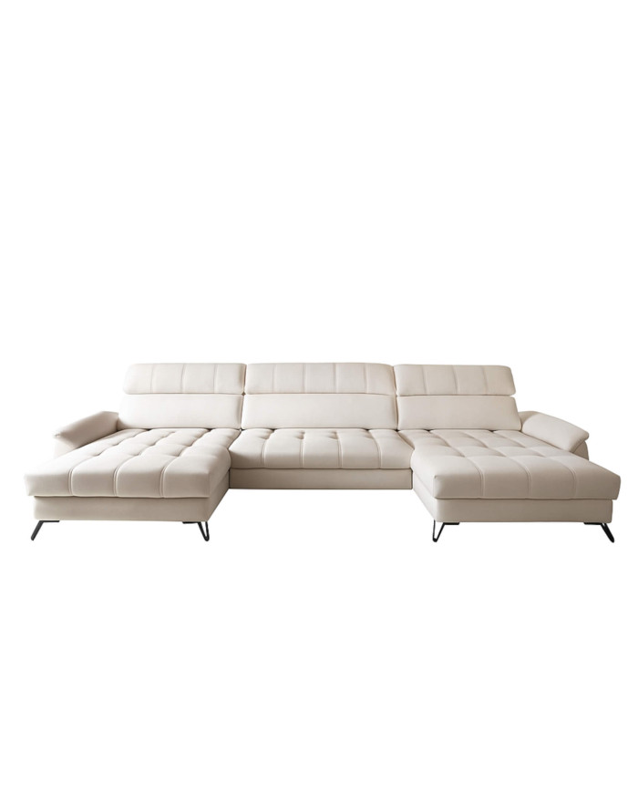 Narożnik Lago 5, funkcja spania, pojemniki, przestawne oparcia, regulowane zagłówki, MEBLAR