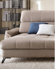 Narożnik Lago, funkcja spania, pojemnik, przestawne oparcia, regulowane zagłówki, MEBLAR