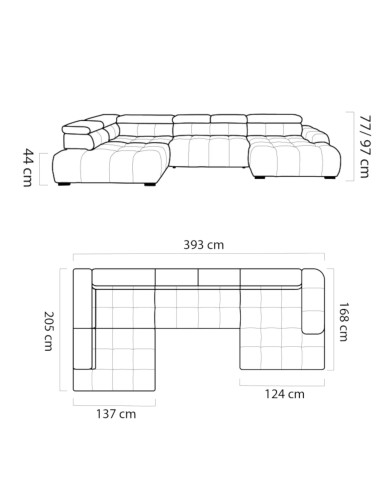 Narożnik Bull XL, regulowane zagłówki, elektrycznie wysuwane siedzisko, Wersal Narożnik Bull XL, regulowane zagłówki, elektrycznie wysuwane siedzisko, Wersal