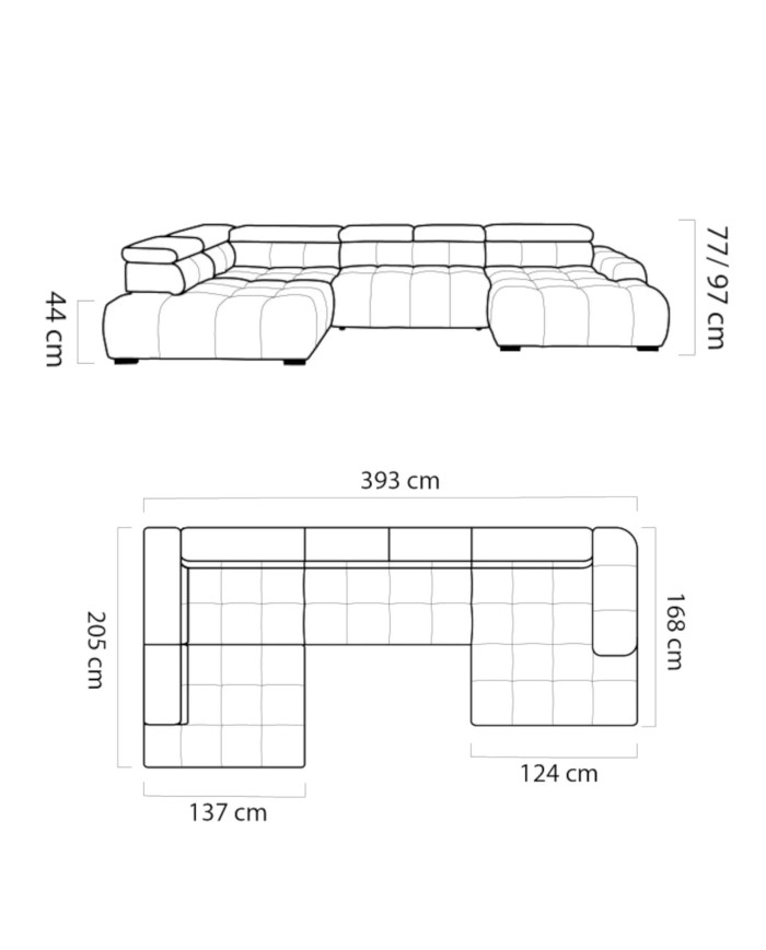 Narożnik Bull XL, regulowane zagłówki, elektrycznie wysuwane siedzisko, Wersal Narożnik Bull XL, regulowane zagłówki, elektrycznie wysuwane siedzisko, Wersal