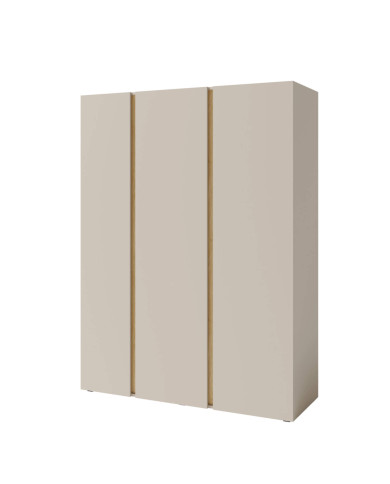 Szafa Luca LC01, trzydrzwiowa, z drążkami i półkami, Dąb piaskowy/ Dąb olejowany, MEBLAR