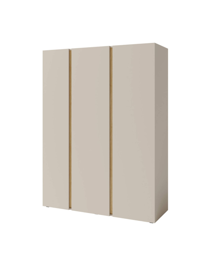 Szafa Luca LC01, trzydrzwiowa, z drążkami i półkami, Dąb piaskowy/ Dąb olejowany, MEBLAR