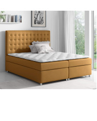 Łóżko kontynentalne Caren 160x200, tapicerowane, materac, topper-3