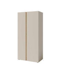 Szafa Luca LC03, dwudrzwiowa, z drążkiem i półkami, Beż piaskowy/ Dąb olejowany, MEBLAR