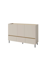 Komoda Luca LC07, drzwi, szuflady, Beż piaskowy/ Dąb olejowany, MEBLAR