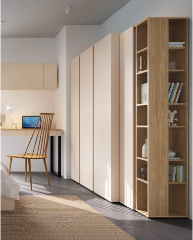 Komoda Luca LC09, drzwi, szuflady, Beż piaskowy/ Dąb olejowany, MEBLAR