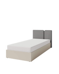 Łóżko Luca LC13, powierzchnia 90x200 cm, stelaż, pojemnik, Beż piaskowy/ Dąb olejowany, MEBLAR