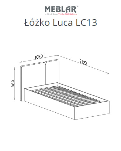 Łóżko Luca LC13, powierzchnia 90x200 cm, stelaż, pojemnik, Beż piaskowy/ Dąb olejowany, MEBLAR
