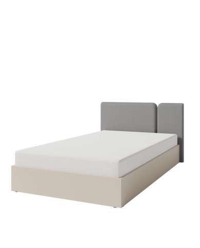 Łóżko Luca LC14, powierzchnia 120x200 cm, stelaż, pojemnik, Beż piaskowy/ Dąb olejowany, MEBLAR