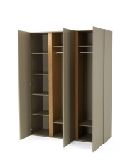 Szafa Luca LC01, trzydrzwiowa, z drążkami i półkami, Eukaliptus/ Dąb baltic dune, MEBLAR