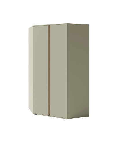 Szafa narożna Luca LC02, dwudrzwiowa, półki wewnętrzne, drążki, Eukaliptus/ Dąb baltic dune, MEBIN