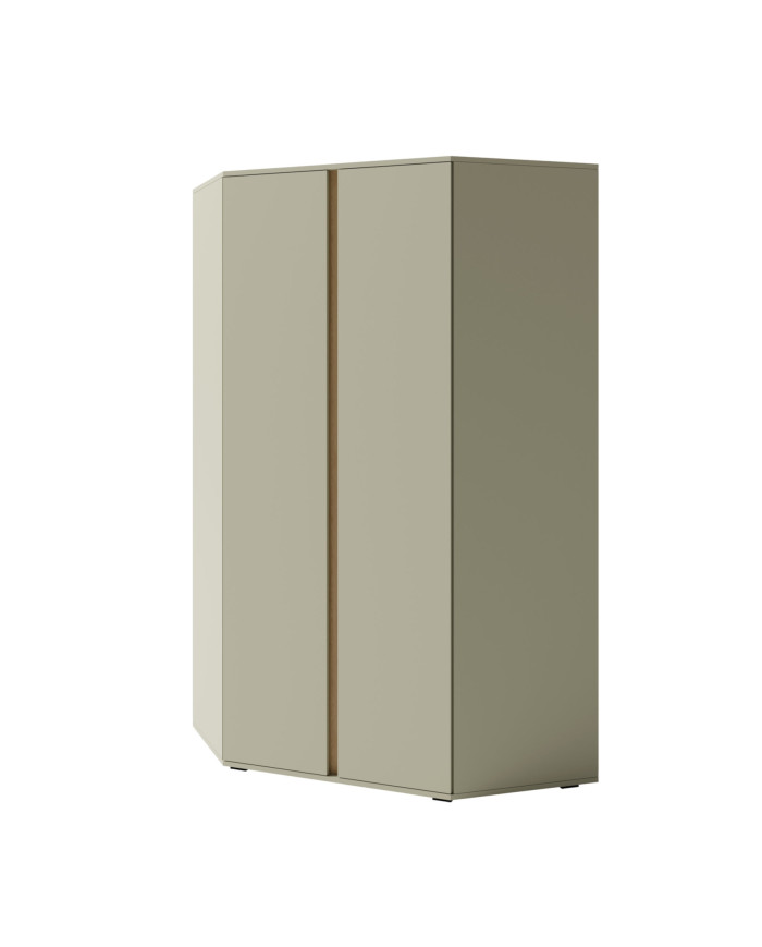 Szafa narożna Luca LC02, dwudrzwiowa, półki wewnętrzne, drążki, Eukaliptus/ Dąb baltic dune, MEBIN