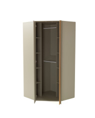 Szafa narożna Luca LC02, dwudrzwiowa, półki wewnętrzne, drążki, Eukaliptus/ Dąb baltic dune, MEBIN