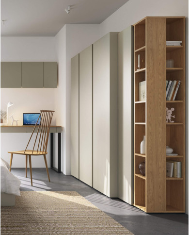 Szafa narożna Luca LC02, dwudrzwiowa, półki wewnętrzne, drążki, Eukaliptus/ Dąb baltic dune, MEBLAR