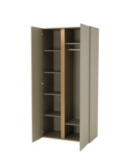 Szafa Luca LC03, dwudrzwiowa, z drążkiem i półkami, Eukaliptus/ Dąb baltic dune, MEBLAR