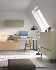 Regał Luca LC04, wnęki regałowe, drzwi, Eukaliptus/ Dąb baltic dune, MEBLAR