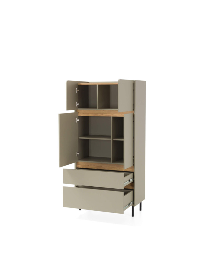 Regał Luca LC05, z drzwiami i szufladami, Eukaliptus/ Dąb baltic dune, MEBLAR