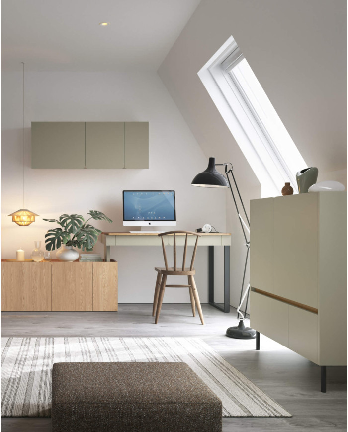 Regał Luca LC06, z drzwiami, półkami i szufladami, Eukaliptus/ Dąb baltic dune, MEBLAR