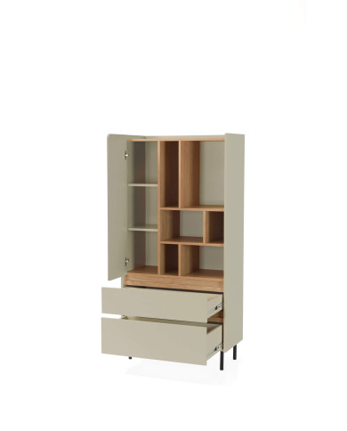Regał Luca LC06, z drzwiami, półkami i szufladami, Eukaliptus/ Dąb baltic dune, MEBLAR