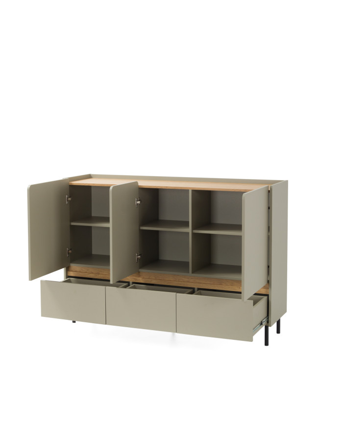 Komoda Luca LC07, drzwi, szuflady, Eukaliptus/ Dąb baltic dune, MEBLAR