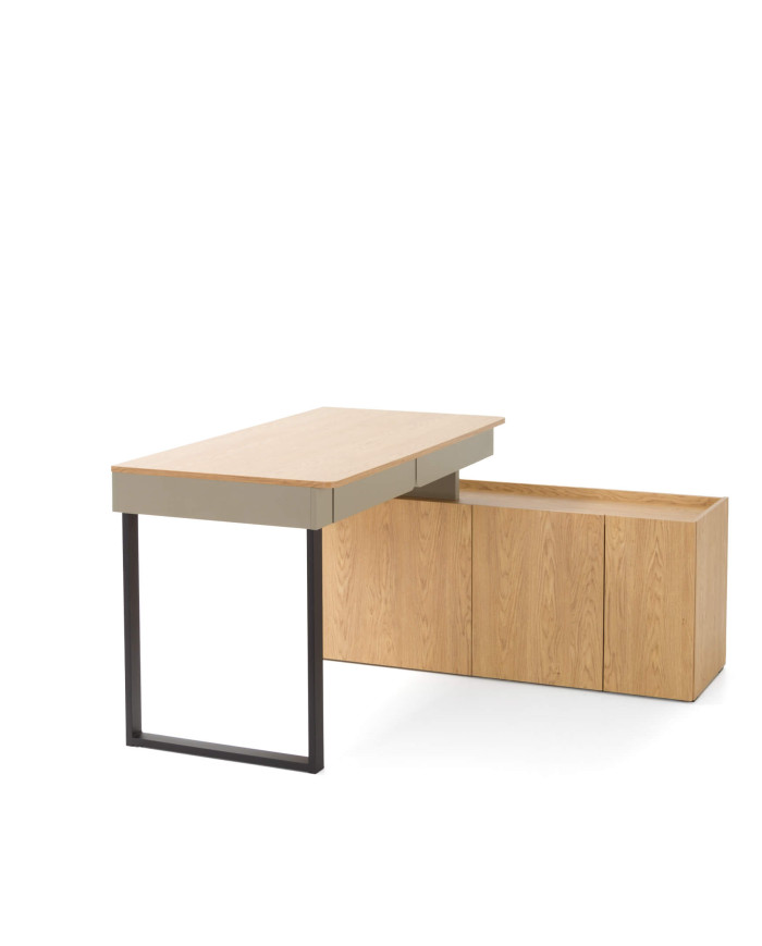 Biurko Luca LC10 z komodą, Eukaliptus/ Dąb baltic dune, MEBLAR