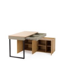 Biurko Luca LC10 z komodą, Eukaliptus/ Dąb baltic dune, MEBLAR