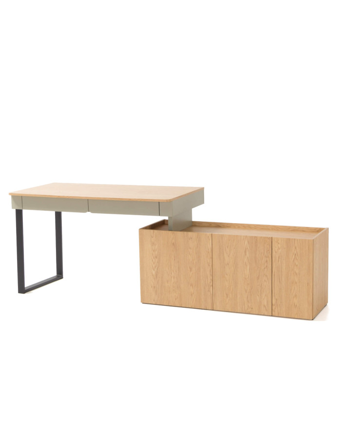 Biurko Luca LC10 z komodą, Eukaliptus/ Dąb baltic dune, MEBLAR