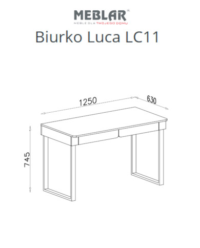 Biurko Luca LC11 z szufladami, Eukaliptus/ Dąb baltic dune, MEBLAR