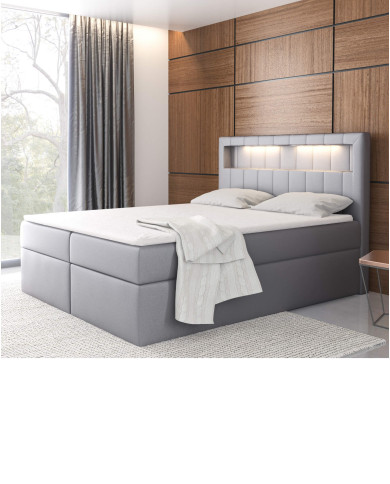 Łóżko kontynentalne Genua 180x200, tapicerowane, materac, topper-1 Łóżko kontynentalne Genua 180x200, tapicerowane, materac, topper-1