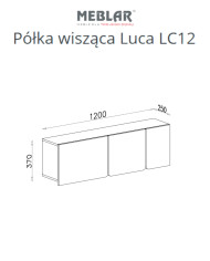 Półka wisząca Luca LC12, trzydrzwiowy regał wiszący, Eukaliptus/ Dąb baltic dune, MEBLAR