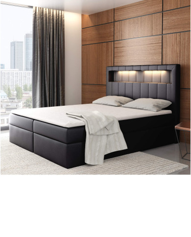 Łóżko kontynentalne Genua 180x200, tapicerowane, materac, topper-4 Łóżko kontynentalne Genua 180x200, tapicerowane, materac, topper-4