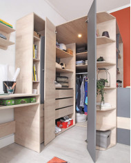 Szafa młodzieżowa - garderoba Delta DL01, 2-drzwiowa, Dąb/ Antracyt, MEBLAR