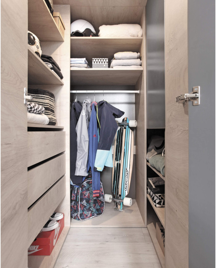 Szafa młodzieżowa - garderoba Delta DL01, 2-drzwiowa, Dąb/ Antracyt, MEBLAR