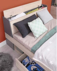 Szafa narożna Delta DL02, dwudrzwiowa, półki wewnętrzne, drążki, Dąb/ Antracyt, MEBLAR