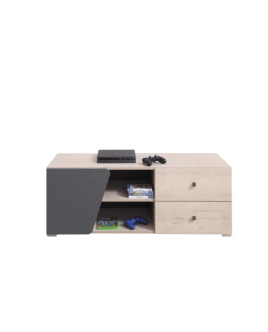 Szafka RTV Delta DL08, z drzwiami i szufladami, Dąb/ Antracyt, MEBLAR