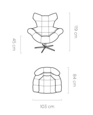 Fotel skórzany Sensi, obrotowy, funkcja kołysania, Wersal