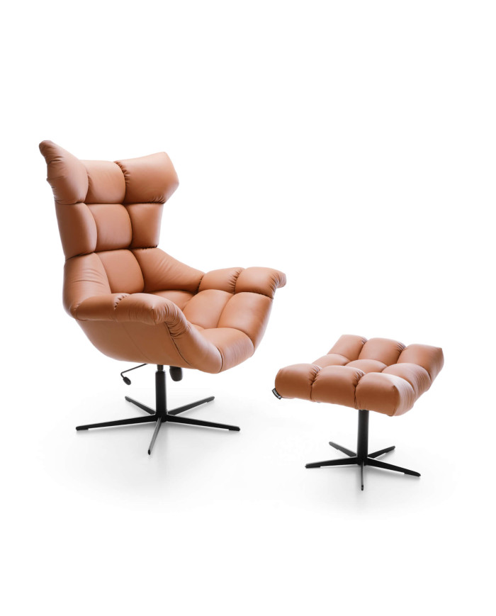 Fotel skórzany Sensi, obrotowy, funkcja kołysania, Wersal