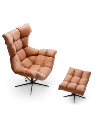 Fotel skórzany Sensi, obrotowy, funkcja kołysania, Wersal