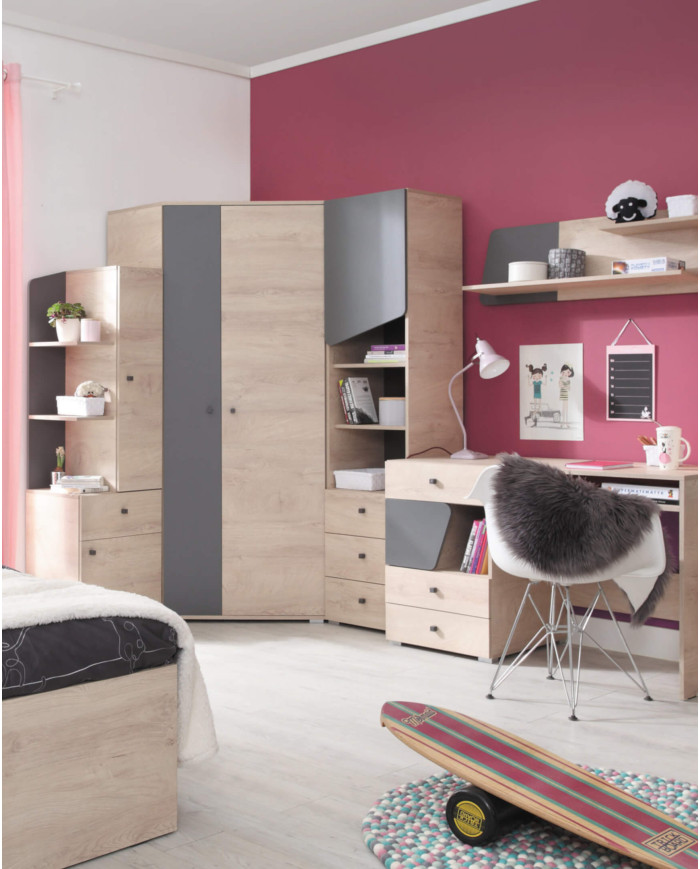 Półka wisząca Delta DL12, regał wiszący, Dąb/ Antracyt, MEBLAR