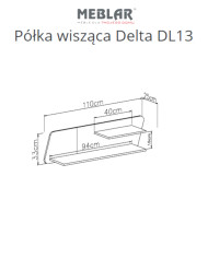 Półka wisząca Delta DL13, panel z dwoma półkami, Dąb/ Antracyt, MEBLAR
