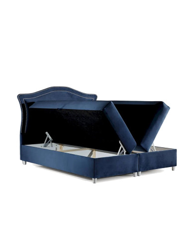 Łóżko kontynentalne Bedran 120x200, tapicerowane, materac, topper, pojemnik, Gruszka Meble