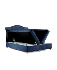 Łóżko kontynentalne Bedran 200x200, tapicerowane, materac, topper, pojemnik, Gruszka Meble