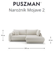Narożnik Mojave 2, funkcja spania, pojemnik, PUSZMAN